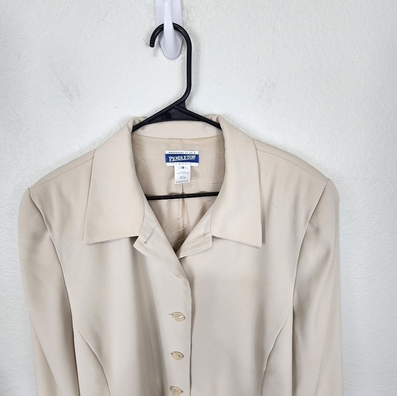 Pendleton Khaki Button Up Blazer Jacket Size 18 - Picture 4 of 10
